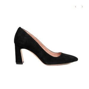 Black Block Heel Pumps with Almond Toe ALLY NYC